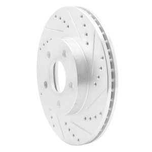 Chevrolet Cobalt Brake Rotor (1) - Front Right - R1 Concepts - Drilled & Slotted - Silver - `07-`10